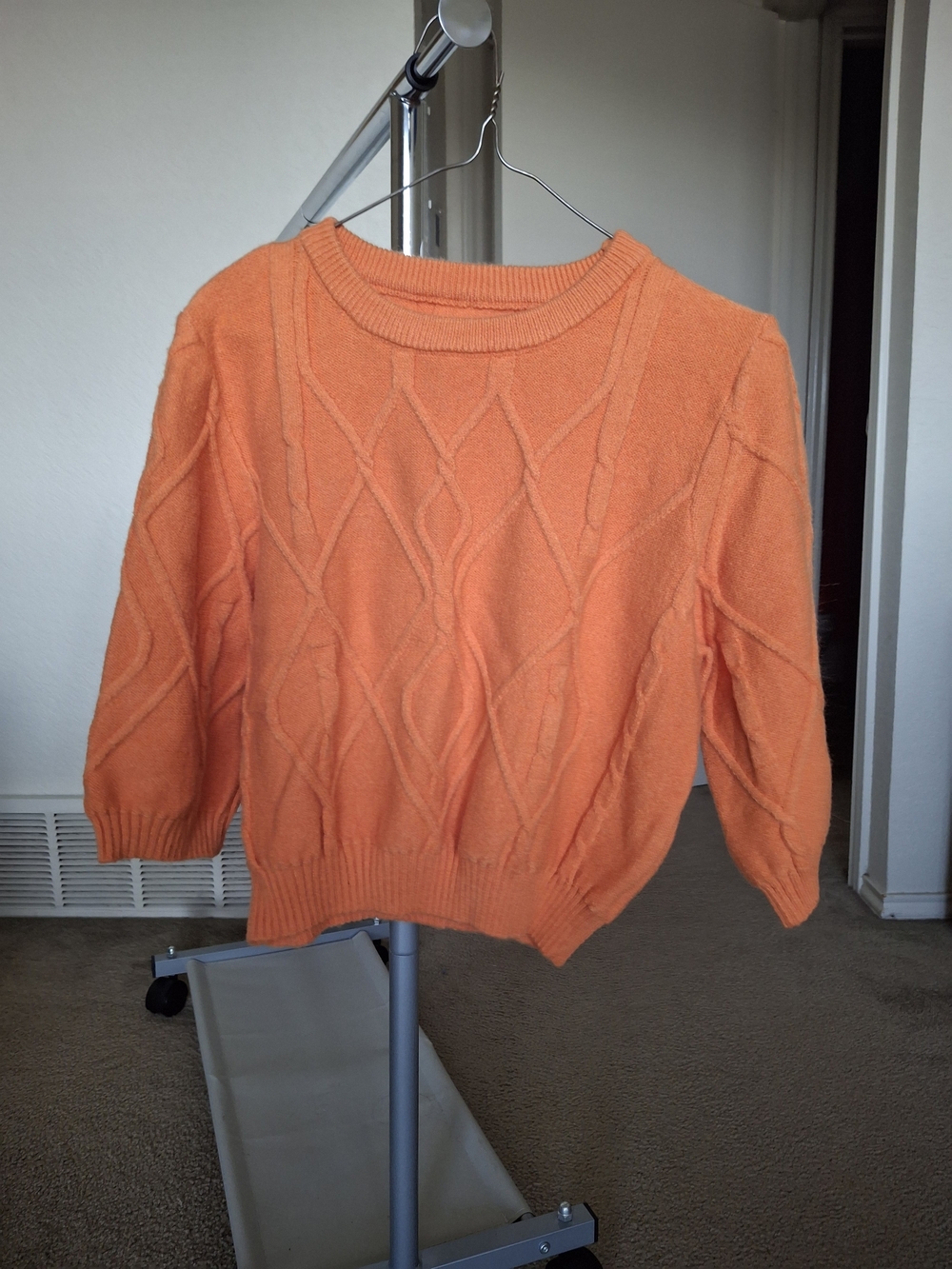 Cider Orange Cable Knit Scoopneck Sweater